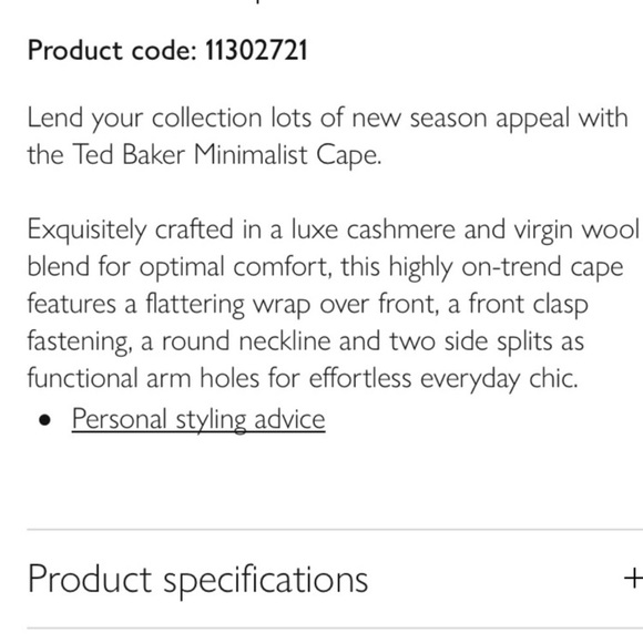 🧥 Ted Baker minimalist Vickiye Cape Coat - Picture 2 of 8